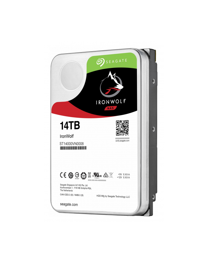 Dysk Seagate IronWolf, 3.5'', 14TB, SATA/600, 7200RPM, 256MB cache główny