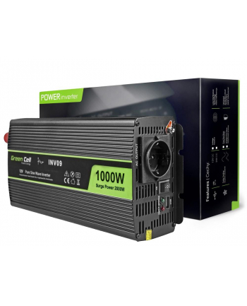 Przetwornica Napiecia Green Cell ® 12V do 230V, 1000W/2000W Czysta sinusoida