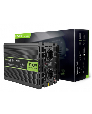 Samochodowa Przetwornica Napiecia Green Cell ® 12V do 220V, 3000W/6000W