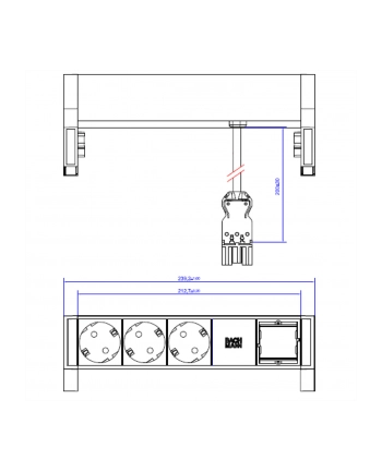Bachmann DESK 2 902.200 - black / white, 1x custom module, 2 power strip