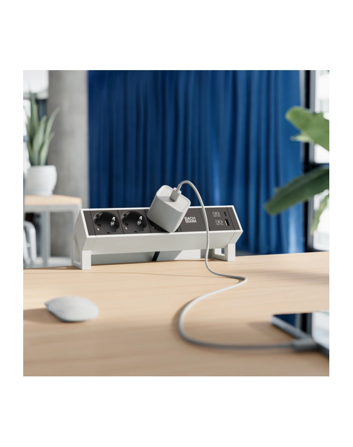 Bachmann DESK 2 902.200 - black / white, 1x custom module, 2 power strip główny