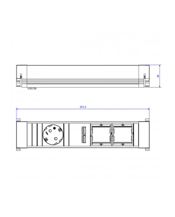 Bachmann 916.0041 - black / gray - 1x PG socket - 2x USB - 2x custom module, medium