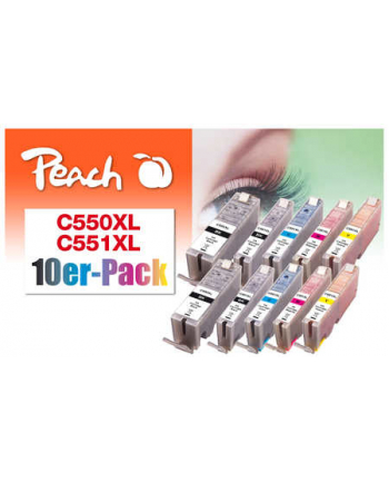 Peach PI100-310 - 10 parts - for Canon PGI-550XL/CLI-551XL