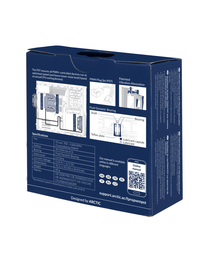 Arctic F9 PRO PWM PST - white / black - 92x92x34 główny