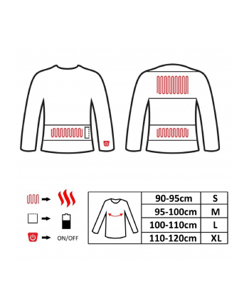 powerneed SUNEN Glovii - Ogrzewana termoaktywna koszulka, rozmiar XL, jasnoszara