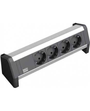 Bachmann DESK 1 339.1000 - black / silver - 4 socket strip