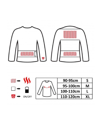 powerneed SUNEN Glovii - Ogrzewana termoaktywna koszulka, rozmiar L, pomarańczowa
