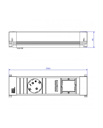 Bachmann 916.0039 - black / gray - 1x safety socket - 2x USB - 1x custom module, small nr 2