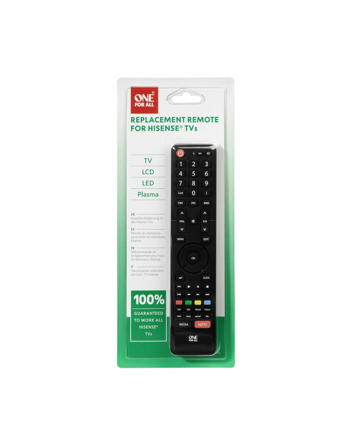 One for all Hisense TV replacement remote główny