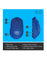 Wireless optical mouse LOGITECH M330 Silent Plus, Blue, USB - nr 107