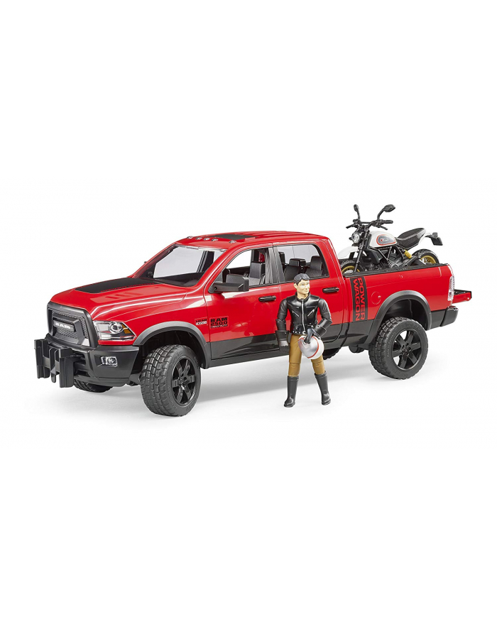 Dodge RAM 2500 Power Wagon z przyczepą i motocyklem Ducati 02502 BRUDER główny