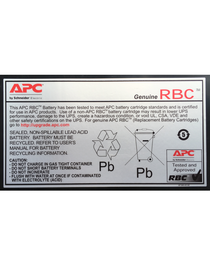 apc RBC43 Akumulator doSUA2200RMI2U / SUA3000RMI2U / SMT2200RMI2U /  SMT3000RMI2U / SUM1500RMXLI2U / SUM3000RMXLI2U główny