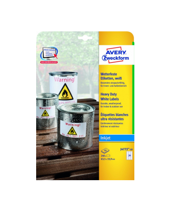 avery zweckform Etykiety wodoodporne Heavy Duty, 63,5 x 33,9mm, białe, do drukarki, 240 sztuk