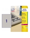 avery zweckform Etykiety znamionowe, 210 x 297mm, srebrne, 20 sztuk - nr 21
