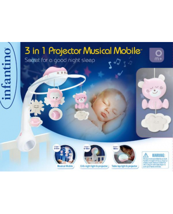 pulio Infantino 4914 3w1 Muzyczna karuzelka różowa nr 1