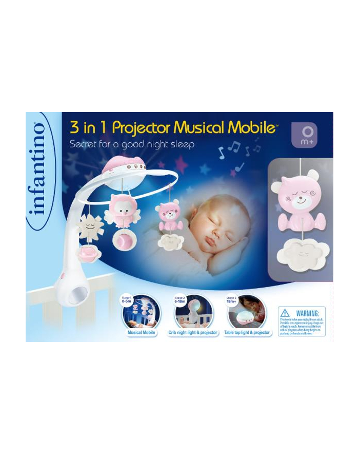 pulio Infantino 4914 3w1 Muzyczna karuzelka różowa główny