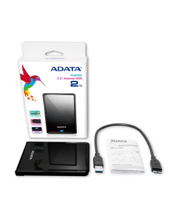 adata Dysk DashDrive HV620S 2TB 2.5 USB3.0 Slim Czarny