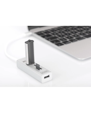 digitus HUB/Koncentrator 3-portowy OTG USB Typ C, USB 2.0 HighSpeed czytnik kart SD/Micro SD, aluminium nr 1