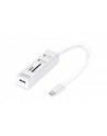 digitus HUB/Koncentrator 3-portowy OTG USB Typ C, USB 2.0 HighSpeed czytnik kart SD/Micro SD, aluminium - nr 1