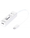 digitus HUB/Koncentrator 3-portowy OTG USB Typ C, USB 2.0 HighSpeed czytnik kart SD/Micro SD, aluminium - nr 25