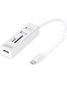 digitus HUB/Koncentrator 3-portowy OTG USB Typ C, USB 2.0 HighSpeed czytnik kart SD/Micro SD, aluminium - nr 37