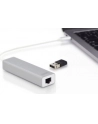 digitus HUB/Koncentrator 3-portowy USB Typ C, 3x USB A HighSpeed z Gigabit LAN adapter, aluminium - nr 24