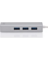 digitus HUB/Koncentrator 3-portowy USB Typ C, 3x USB A HighSpeed z Gigabit LAN adapter, aluminium - nr 26