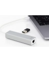 digitus HUB/Koncentrator 3-portowy USB Typ C, 3x USB A HighSpeed z Gigabit LAN adapter, aluminium - nr 29