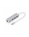 digitus HUB/Koncentrator 3-portowy USB Typ C, 3x USB A HighSpeed z Gigabit LAN adapter, aluminium - nr 41
