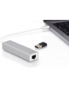 digitus HUB/Koncentrator 3-portowy USB Typ C, 3x USB A HighSpeed z Gigabit LAN adapter, aluminium - nr 59