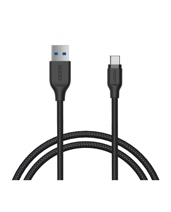 aukey Kabel Quick Charge CB-AC1 czarny nylonowy szybki USB C-USB 3.1 1.2m