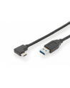 assmann Kabel połączeniowy USB 3.1 Gen.2 SuperSpeed+ 10Gbps Typ-C 90 stopni /USB A M/M, PD kątowy czarny 1m - nr 1