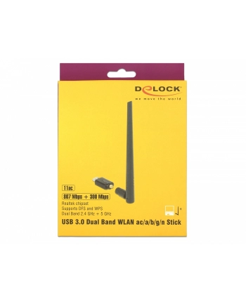 DeLOCK 3.0 Dualband WLAN + antenna - WLAN ac/a/b/g/n Stick 867+ Mbps ext nr 1