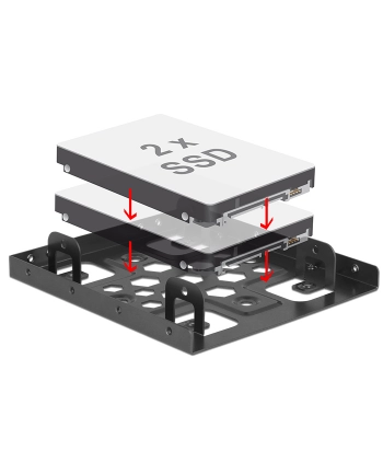 DeLOCK mounting frame 2x 2.5'' to 3.5'' black nr 1