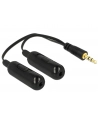 DeLOCK Jack 1x St > 2xBu 3Pin. - black 19cm - nr 1