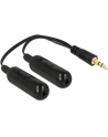 DeLOCK Jack 1x St > 2xBu 3Pin. - black 19cm - nr 9