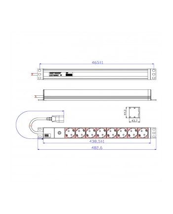 Bachmann power strip 19 '' 1HE 333.538 - 8xPockets 1xFUSE 10A nr 1