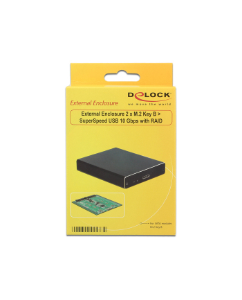 DeLOCK External housing 2x M.2 Key B - 2 x M.2 Key B > SuperSpeed USB 10 Gbps