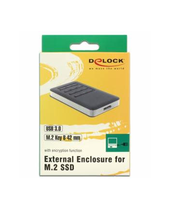 DeLOCK External housing M.2/KeyB SSD->USB 3.0 B - Socket with encryption function