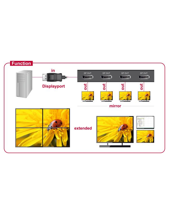 DeLOCK DP Splitter In DP - Displayport Splitter główny