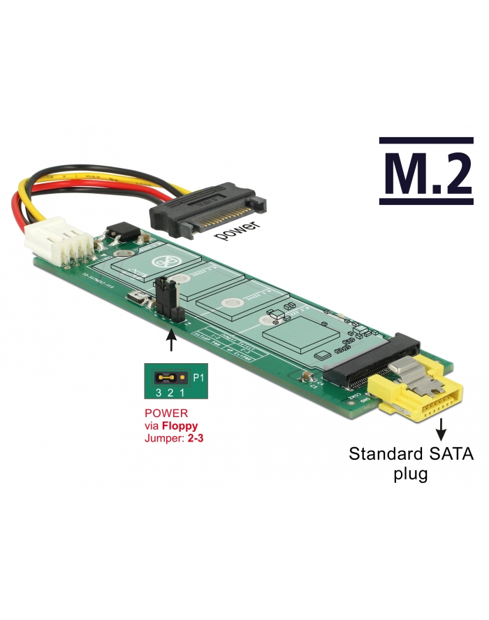 DeLOCK Konv SATA Pin8 blue>M.2 B Slot główny