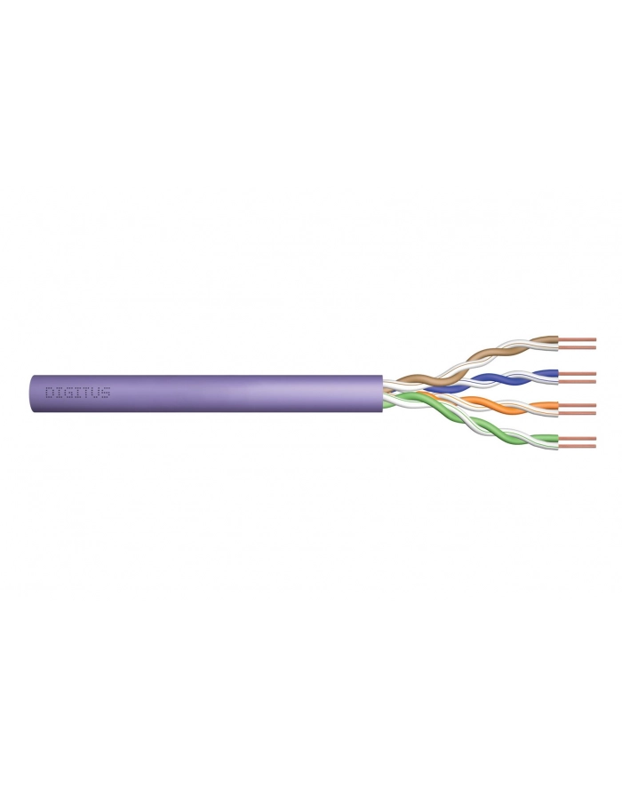 digitus Kabel teleinformatyczny, instalacyjny, U/UTP kat.6, drut, miedziany, PVC, 305m, fioletowy główny