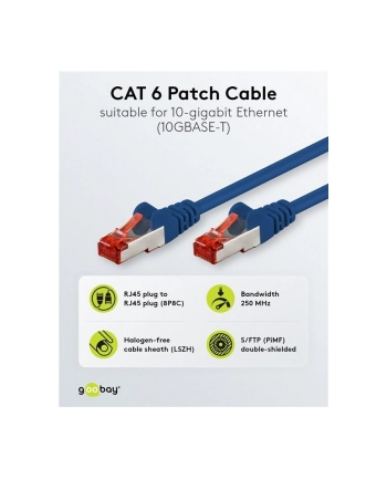 goobay Patch cable CAT6 S/FTP bu 50,0m - LSOH nr 1
