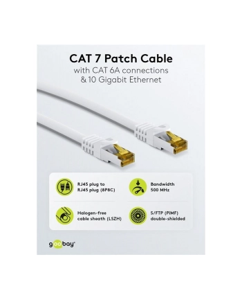 goobay Patch cable SFTP m.Cat7 white 10,0m - LSZH nr 1