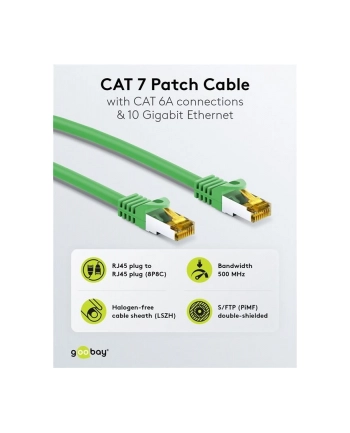 goobay Patch cable SFTP m.Cat7 green 0,50m - LSZH nr 2