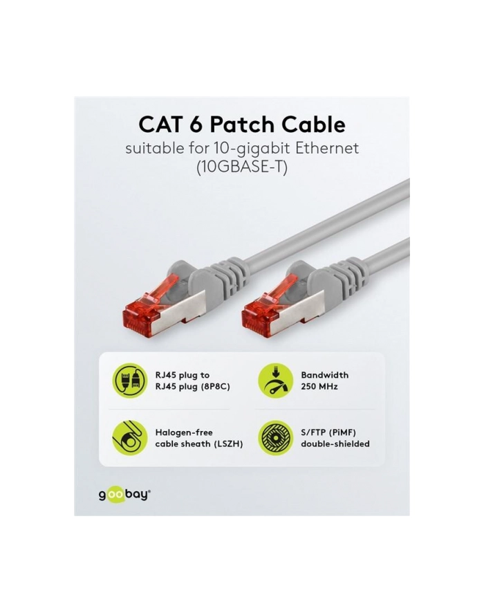 goobay Patch cable CAT6 SFTP grey 25m główny