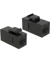 DeLOCK Keystone RJ45 Bu/Bu Cat.6 black - nr 12