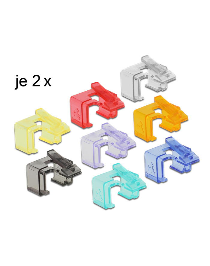 DeLOCK RJ45 Repair Set 16 clips color - Starter główny