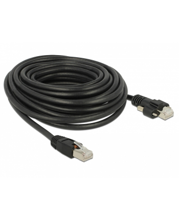 DeLOCK Patch cable m. Schraube Cat.6 10m black