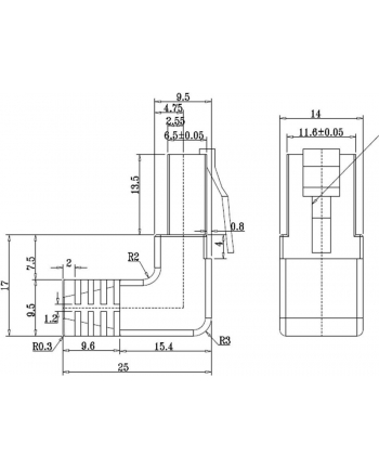 goobay Patch cable CAT5e F/UTP 90° black 0,25m nr 2